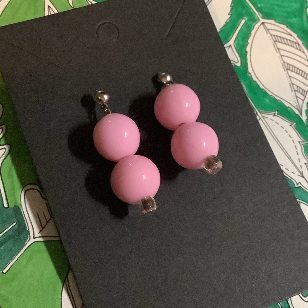 Funky Pink Beaded Earrings